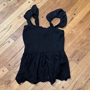 Japna Black Eyelet Detail Skirt